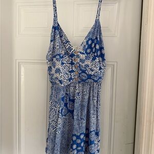 Zara Blue and White Patterned Dress